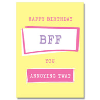Bff You Annoying Twat Birthday Card